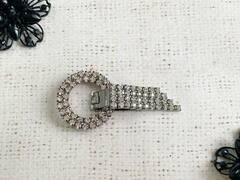 Застежки шубные со стразами, р. 7х3,5 см