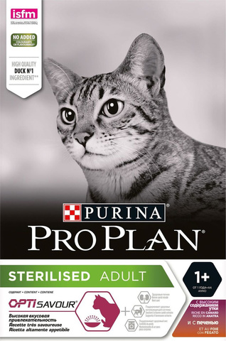 Pro Plan сухой корм для стерилизованных кошек (утка, печень) 3кг