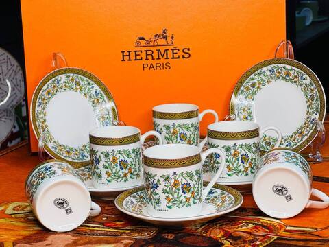 Набор большой кофейный Hermes цветы