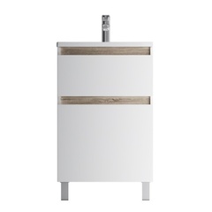 Тумба с раковиной напольная, 55 см, 2 ящика, белый глянец AM.PM X-Joy - M85AFSX0552WG