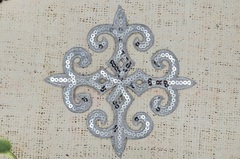 Термоаппликация орнамент люрекс пайетки, р. 16х16 см