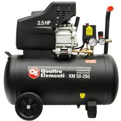 Компрессор поршневой масляный QUATTRO ELEMENTI KM 50-260 ( 260л/мин, 50л, 2,5 л.с, 8 бар, 31кг) (Арт. 248-498)