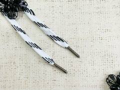 Шнур турецкое плетение, ш. 1,1 см, L 126 см, белый с чёрным