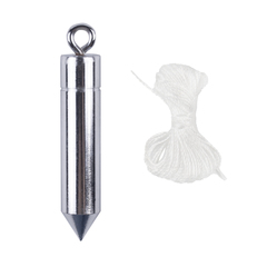 Отвес цилиндрический Шабашка, металл, шнур 5 м, 100 г