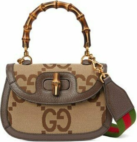 Маленькая сумка Gucci Bamboo 1947 из текстиля Jumbo Gg