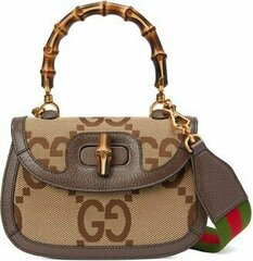 Маленькая сумка Gucci Bamboo 1947 из текстиля Jumbo Gg