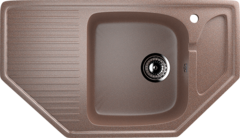 ULGRAN U-109  Угловая односекционная мойка с отверстием под смеситель