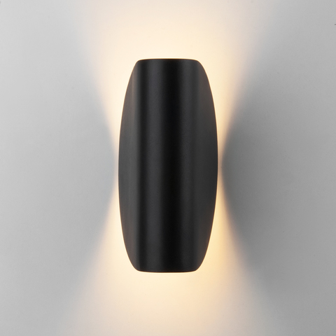 Уличный настенный светодиодный светильник Taco чёрный IP54 1632 TECHNO LED