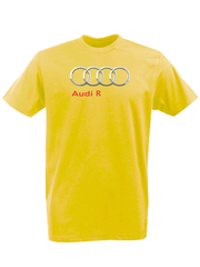 Футболка с принтом Ауди R (Audi R) желтая 0016