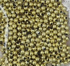 Бусины пришивные, Ø 3 мм, 500 гр, золото светлое