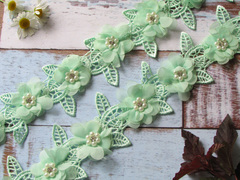 Кружево плетёное, ш. 6-6,5 см, мятный