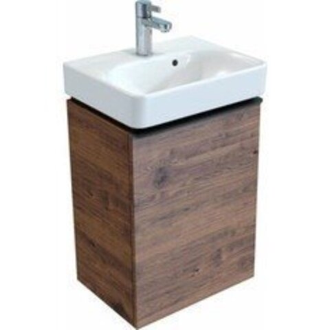 Шкафчик для раковины Geberit Smyle Square, с одной дверцей: B=44.2см, H=61.7см, T=35.6см, Пекан / Меламин, древесная структура