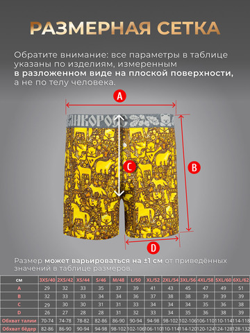 Комплект из 3-х семейных трусов - «Золотой лес»