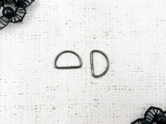 Полукольцо металлическое, ш. 1,5 см, тёмный никель