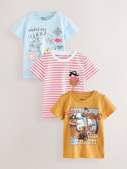 Футболка для мальчика Next AG8-728, 3 шт., Голубой, Красный, Горчичный