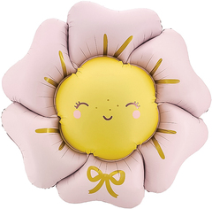 К Фигура, Цветок, Солнышко, Розовый, Сатин, 43''/104 см, 1 шт.