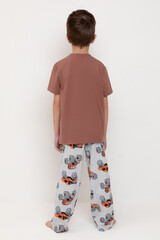 пижама  для мальчика  К 1599/медно-коричневый,машины