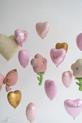 Сет гелиевых шаров Розовые сердца