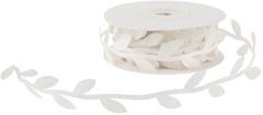 Лента тканевая Изящные листья, кремовый К
