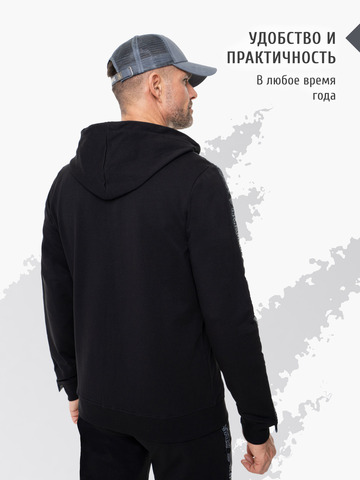 Толстовка на молнии «Мастер - Медвежий След» чёрного цвета