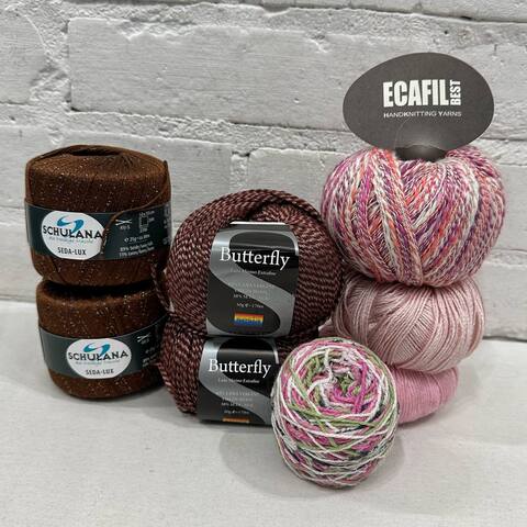 GARAGE SALE — Фантазийный набор летней пряжи с шелком и хлопком