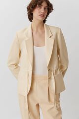 Винтажный жакет из молочной шерсти с кулиской