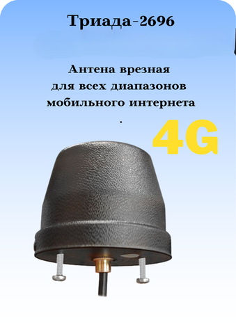 Сотовая антенна 3G/4G/1800/900МГц всенаправленная антивандальная врезная Триада-2696 СОТА
