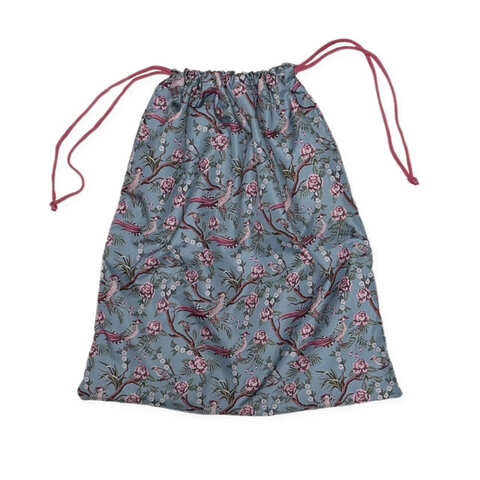 Мешок для хранения вещей "Райские птицы", фон тиффани, на шнурке, 30х30 см
