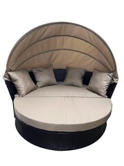 Диван -трансформер Вилла арт.7888МП ротанг искусственный 1 уп (ротанг коричневый, м/э бежевый)(Т) "Garden story"