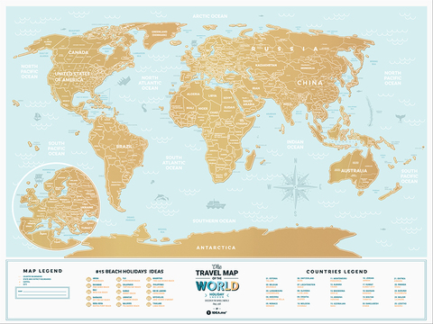 Скретч Карта Travel Map Holiday Lagoon World 1DEA.ME