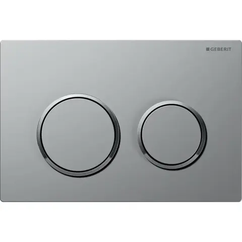 Смывная клавиша Geberit Omega20, двойной смыв: лакированный матовый хром, с легкоочищаемой поверхностью, глянцевый хром