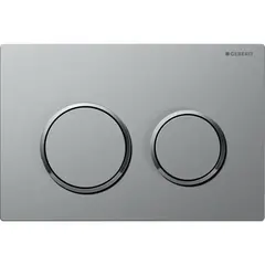 Смывная клавиша Geberit Omega20, двойной смыв: лакированный матовый хром, с легкоочищаемой поверхностью, глянцевый хром фото