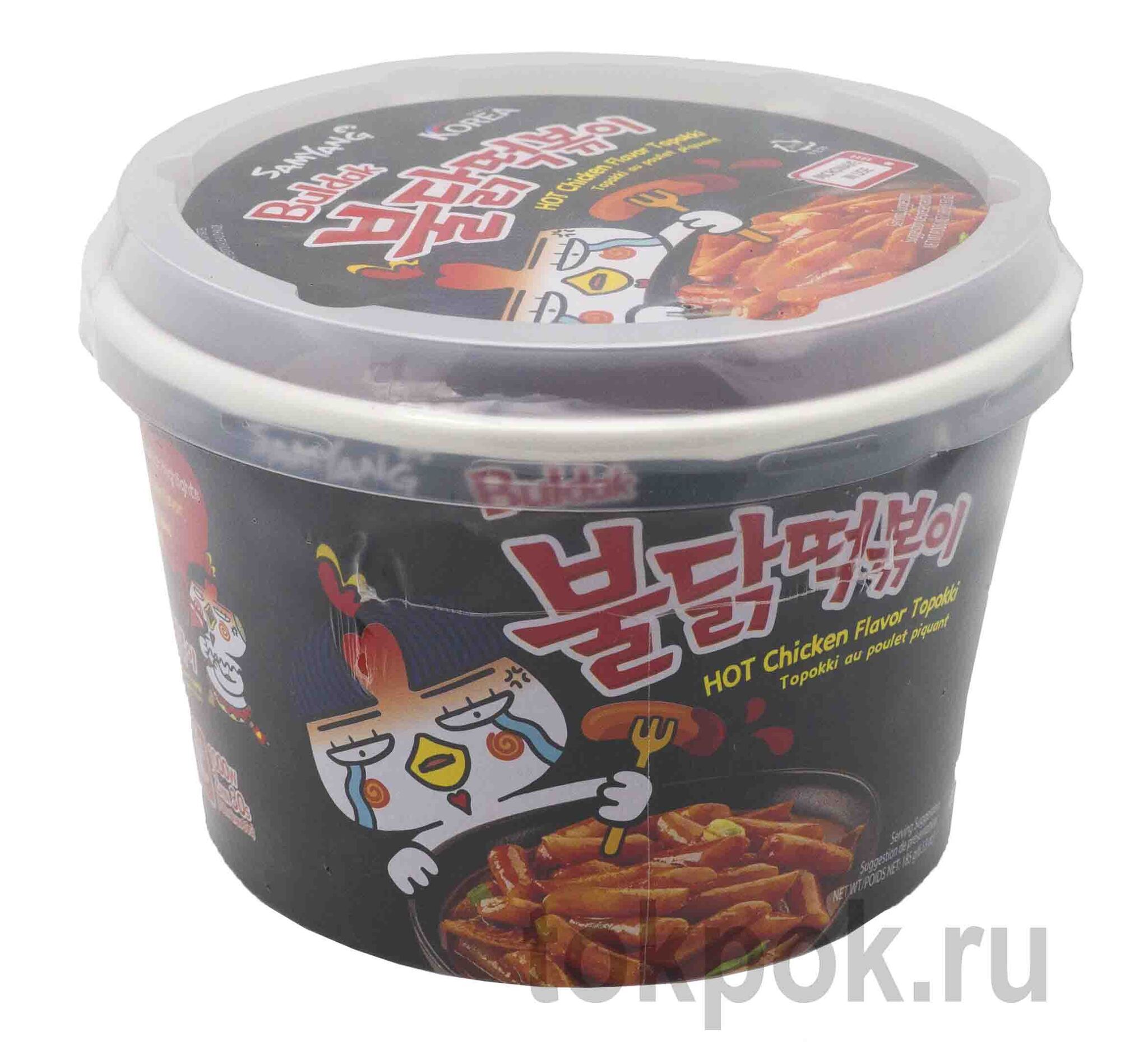 Токпокки со вкусом острой курицы в соусе бульдак Samyang, 179 гр