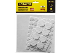 STAYER белые, самоклеящиеся, 125 шт, набор мебельных накладок (40917-H125)