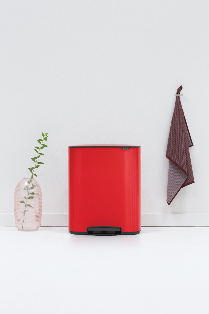 Мусорный бак Bo с педалью (2 x 30 л), Пламенно-красный, арт. 211522 - фото 4