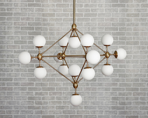 Люстра Modo Chandelier 15 Globes Gold