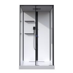 Душевая кабина Black&White Galaxy 115х90 см G8038 черный профиль, стекло прозрачное