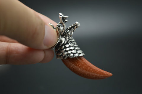 Stone Dragon Teeth Pendant Mixed Color