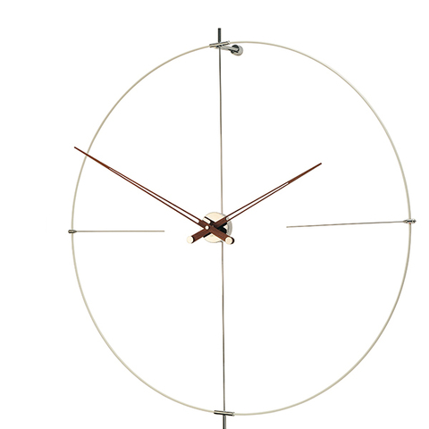 Часы Nomon BILBAO N (основание - белый фиберглас/стрелки - орех/центр - хромированная сталь). D=105см, H=110см