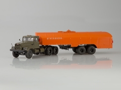 KRAZ-258B1 with semitrailer-tanker TZ-22 khaki-orange 1:43 AutoHistory