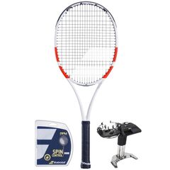 Теннисная ракетка Babolat Pure Strike 98 18/20 - white/red/black + струны + натяжка в подарок