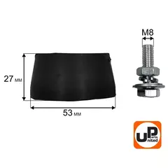 Виброгаситель UNITED PARTS для воздушного компрессора, D53xH27мм, болт M8 (90-0293)