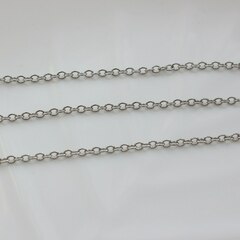 Цепочка 2,5*3 мм, родий, 1 метр, А038