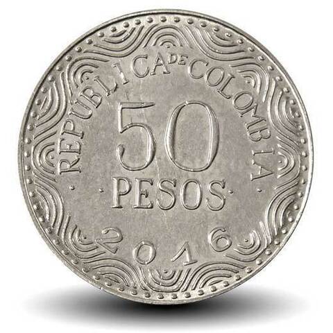 50 песо. Колумбия. 2016 год. UNC
