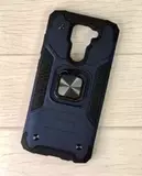 Противоударный чехол Strong Armour Case с кольцом для Xiaomi Redmi Note 9 (Синий)