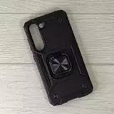 Противоударный чехол Strong Armour Case с кольцом для Samsung Galaxy S23 (Черный)