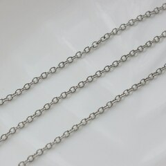 Цепочка 2,5*3 мм, родий, 1 метр, А038