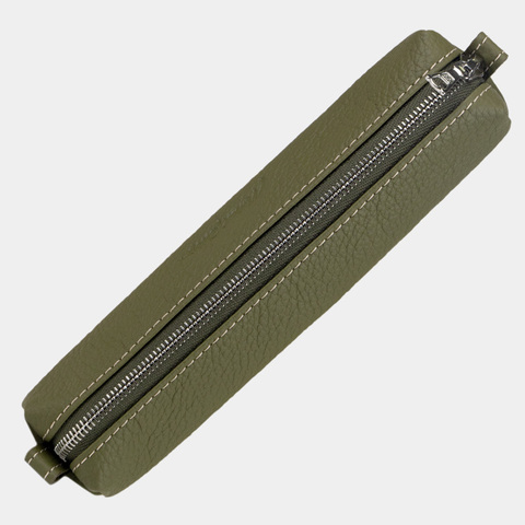 Пенал Cartouche из кожи теленка зеленого цвета