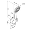 Kludi 67 870 0500 Freshline Душевой набор Ø120 мм, 1 режим, шланг 1250 мм + шланговое подключение