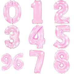 Фольгированные цифры 102 см с гелием (нежно - розовый - металлик)
